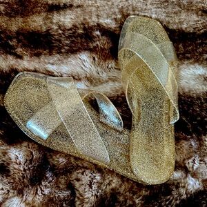 Anthropologie sparkle jelly sandals. Size 8.